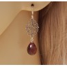 Zilveren oorbellen met Amethist quartz briolet