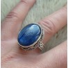 Zilveren ring met Kyaniet gezet in bewerkte setting 18 mm