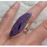 Zilveren ring gezet met Charoiet ring maat 17.7 mm