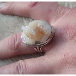 Zilveren ring gezet met Apophyliet ring maat 18.5 mm