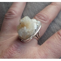 Zilveren ring gezet met Apophyliet ring maat 18.5 mm