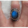 Zilveren ring met Labradoriet gezet in bewerkte setting17.3 mm