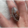 Zilveren ring marquise Laguna Lace Agaat bewerkte setting 18 mm