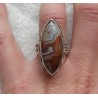 Zilveren ring marquise Laguna Lace Agaat bewerkte setting 18 mm