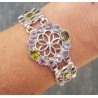Zilveren armband gezet met facet geslepen Amethisten en Peridot