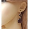 Zilveren oorbellen met Smokey Topaas en Amethist quartz briolet