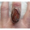Zilveren ring gezet met ovale Laguna Lace Agaat bewerkte setting