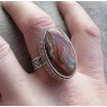 Zilveren ring gezet met ovale Laguna Lace Agaat bewerkte setting