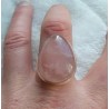 Zilveren ring met grote cabochon druppelvorm Rozenkwarts 18.5 mm
