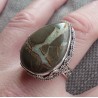 Zilveren ring met Septaria gezet in bewerkte setting maat 19 mm
