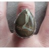 Zilveren ring met Septaria gezet in bewerkte setting maat 19 mm