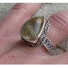 Zilveren ring gouden Rutielkwarts in bewerkte setting 17.3 mm