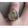 Zilveren ring gouden Rutielkwarts in bewerkte setting 17.3 mm