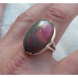 Zilveren ring gezet met Helviet ring maat 19.5 mm