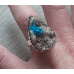 Zilveren ring gezet met druppelvorm Cavansiet maat 17.5 mm