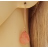 Rosé vergulde oorbellen met cherry quartz briolet