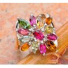 Zilveren edelsteen ring met Toermalijn maat 16.5 mm