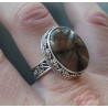 Zilveren ring Chiastoliet (Kruissteen) bewerkte setting maat 19
