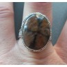 Zilveren ring Chiastoliet (Kruissteen) bewerkte setting maat 19