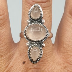 925 Sterling zilveren ring Rozenkwarts 18 mm