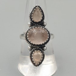 925 Sterling zilveren ring Rozenkwarts 18 mm