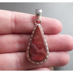 Zilveren hanger Laguna Lace Agaat gezet in bewerkte setting