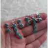 Zilveren lange libellen oorbellen gezet met blauw Chalcedoon