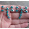 Zilveren lange libellen oorbellen gezet met blauw Chalcedoon