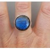 Zilveren ring gezet met ronde Labradoriet 19 mm