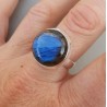 Zilveren ring gezet met ronde Labradoriet 19 mm