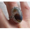 Zilveren ring Montana Agaat gezet in bewerkte setting maat 19 mm
