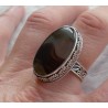 Zilveren ring Montana Agaat gezet in bewerkte setting maat 19 mm