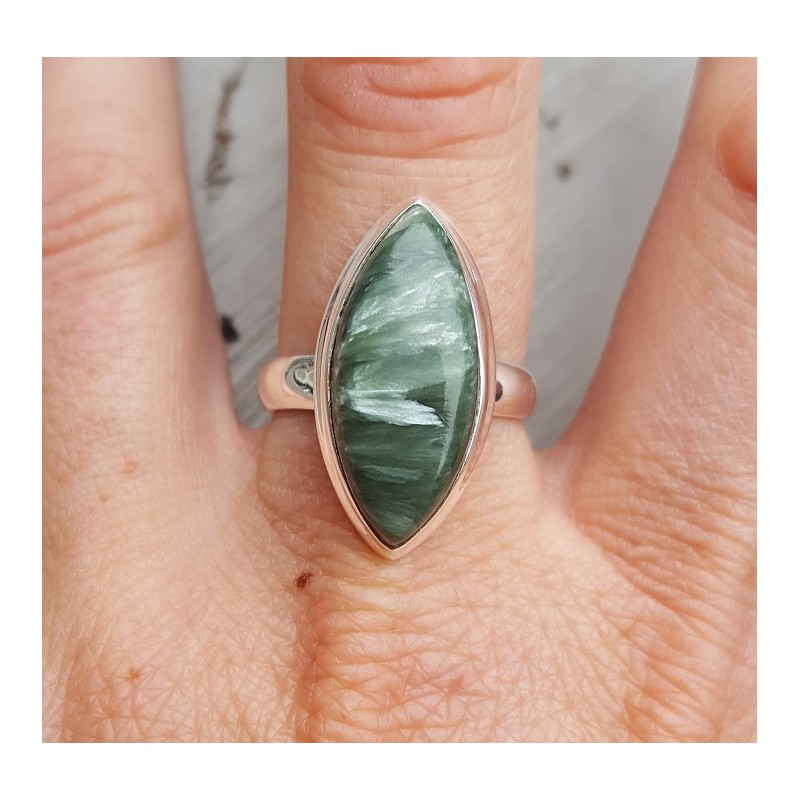 Zilveren ring met marquise Seraphiniet 18.5 mm