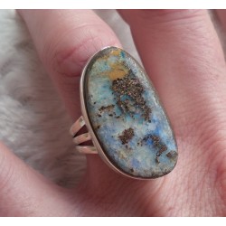 Zilveren ring gezet met Boulder Opaal ring maat 17.3 mm