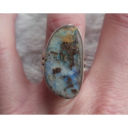 Zilveren ring gezet met Boulder Opaal ring maat 17.3 mm