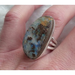 Zilveren ring gezet met Boulder Opaal ring maat 17.3 mm