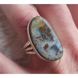 Zilveren ring gezet met Boulder Opaal ring maat 17.3 mm
