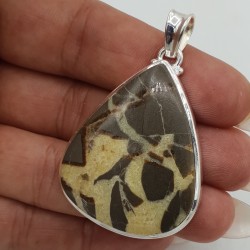 Zilveren hanger met druppelvorm Septaria