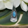 Zilveren ring met marquise Larimar in bewerkte setting 18 mm