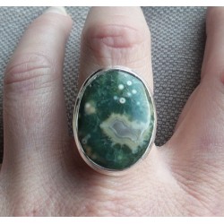 Zilveren ring gezet met Oceaan Jaspis maat 18 mm