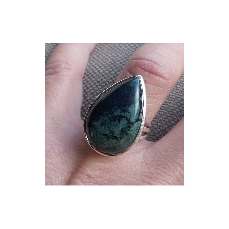 Zilveren ring gezet met Vivianiet ring maat 17.3 mm