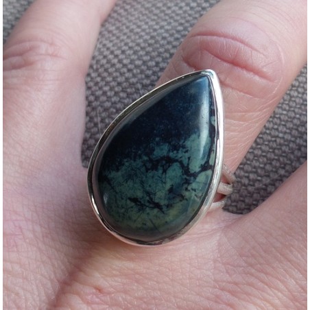 Zilveren ring gezet met Vivianiet ring maat 17.3 mm