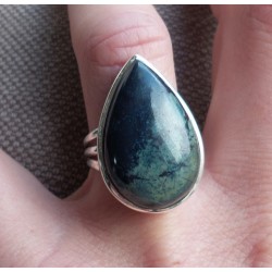 Zilveren ring gezet met Vivianiet ring maat 17.3 mm