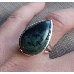 Zilveren ring gezet met Vivianiet ring maat 17.3 mm