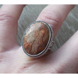 Zilveren ring Laguna Lace Agaat bewerkte setting 17.3 mm