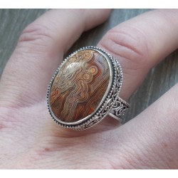 Zilveren ring Laguna Lace Agaat bewerkte setting 17.3 mm