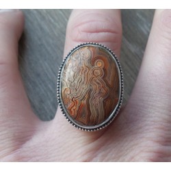 Zilveren ring Laguna Lace Agaat bewerkte setting 17.3 mm