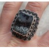 Zilveren ring Dendriet Opaal bewerkte kop en band 19 mm
