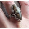 Zilveren ring met marquise Septaria in bewerkte setting 18 mm