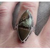 Zilveren ring met marquise Septaria in bewerkte setting 18 mm